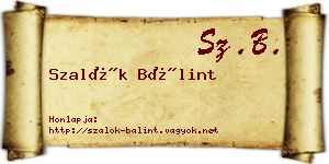 Szalók Bálint névjegykártya