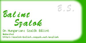 balint szalok business card